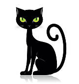 Black cat silhouette for your - Black Cat Clip Art