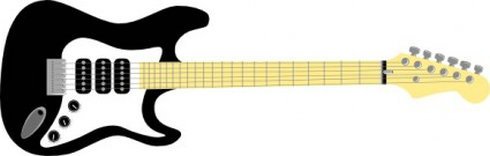 Black Flying V Guitar Clip Ar - Electric Guitar Clipart