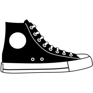 Black Hightop Shoe clip art