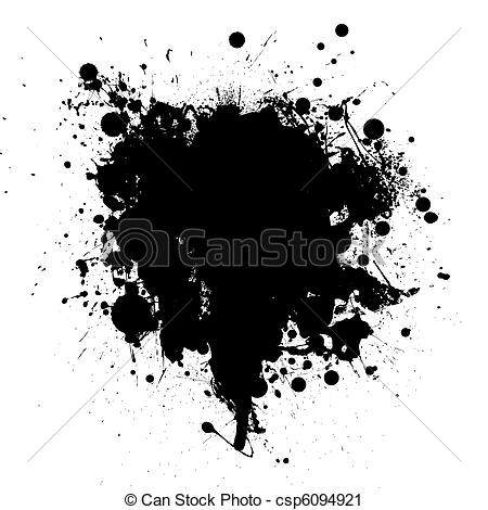 ... Black ink splatter - Abstract black ink grunge splat with.