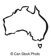 ... black outline of Australia map