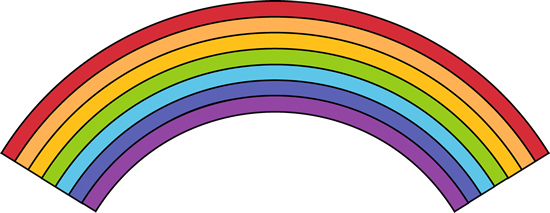 Black Outline Rainbow - Clip Art Rainbow
