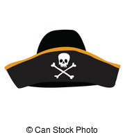 ... black pirate hat with skull and crossbones
