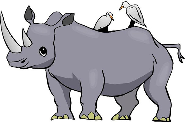 baby rhinoceros cartoon style