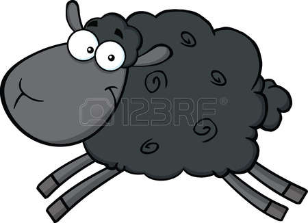Cute Black Sheep Character .