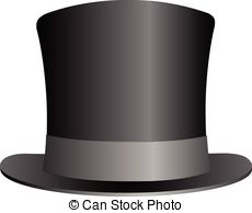 ... Black Top Hat illustration isolated on white background.