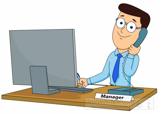 Black White Bank Manager Clip - Manager Clipart