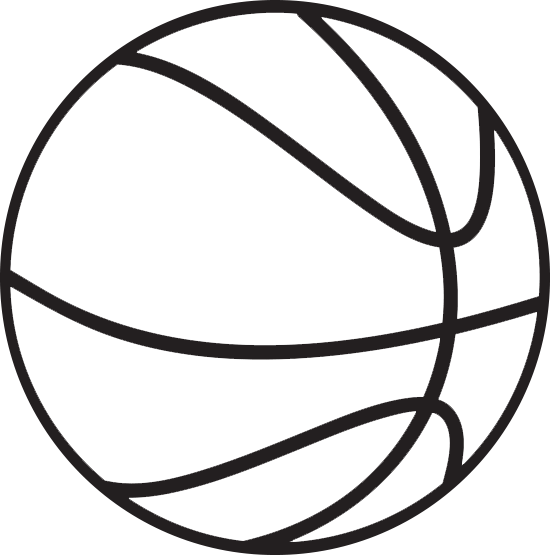 Black white basketball clipart