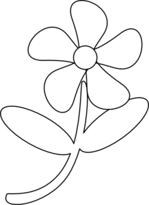 flower clipart black and whit