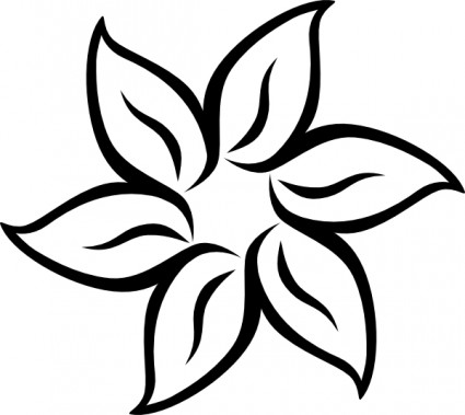 Black white flower flower drawing Free vector for free download