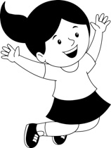 Black White Girl Jumping In The Air Happily Clipart Size: 101 Kb