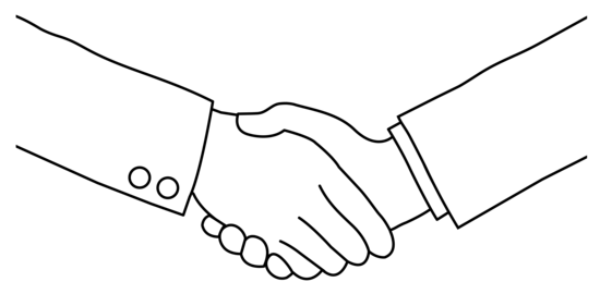 Black white handshake clipart - Hand Shake Clip Art