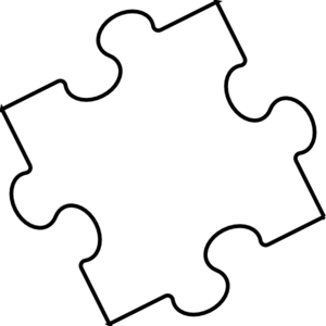 Black White Puzzle Piece Clip - White Clip Art