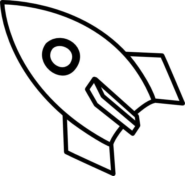 Black White Rocket clip art - vector clip art online, royalty