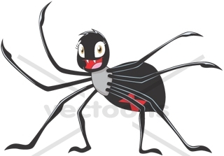 Happy Black Widow Spider