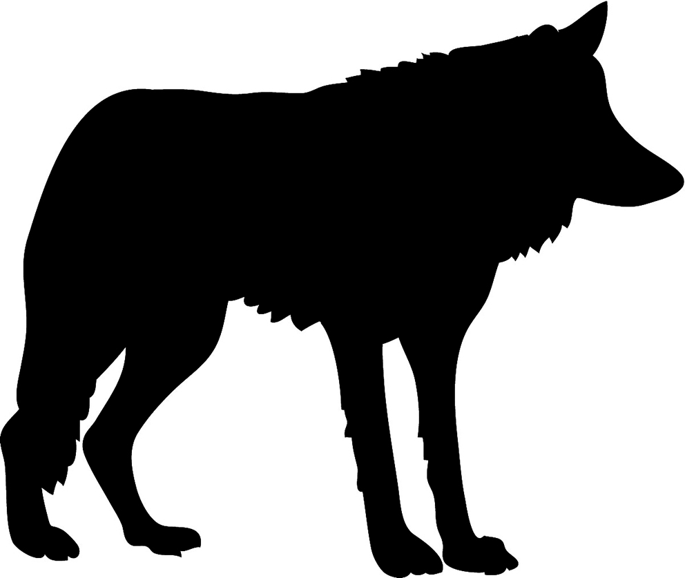Howling wolf silhouette ...