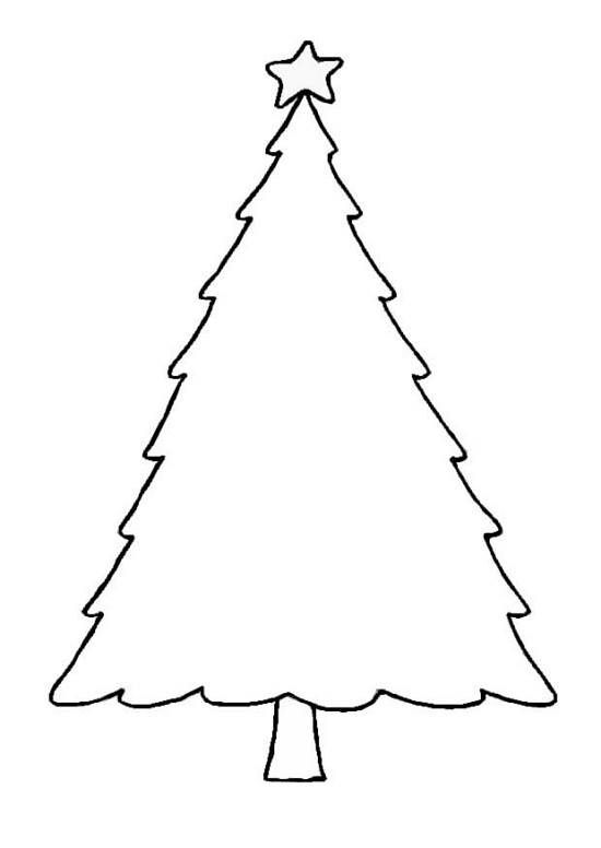 Blank Christmas Tree Outline Printable Template Clip Art Images