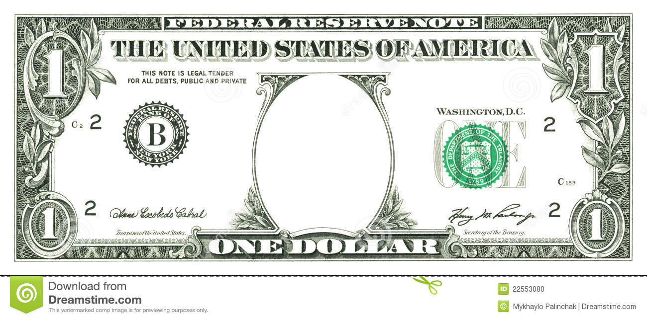 Blank dollar bill clip art