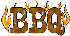 blazing text BBQ - Barbeque Clipart