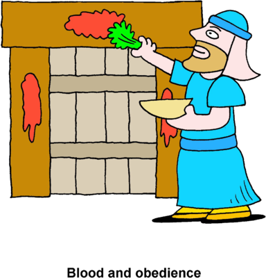 Blood and Obedience - Passover Clip Art