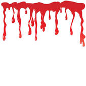 Seamless dripping blood and blood design elements; Blood dripping