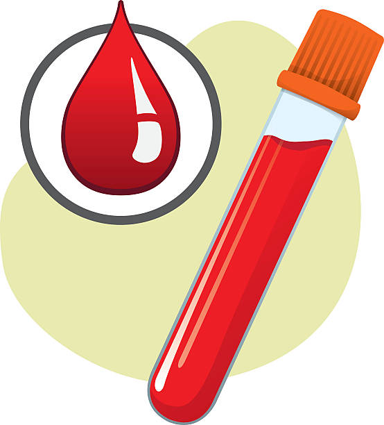 vial with blood collected for examination vector art illustration