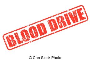 ... Blood drive red stamp text on white