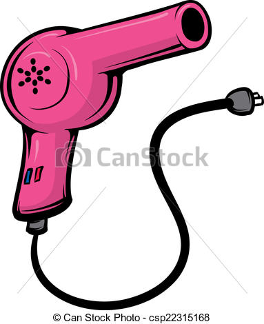 ... Blowdryer - An Illustration of a pink hairdryer and cord