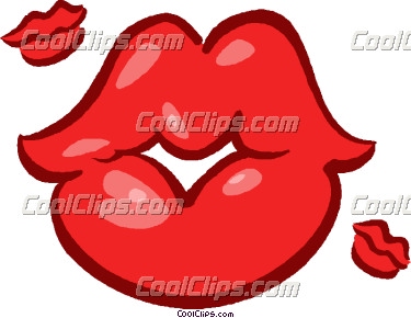 Black Kissing Lips Clip Art C
