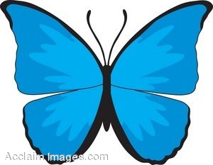 blue butterfly clipart