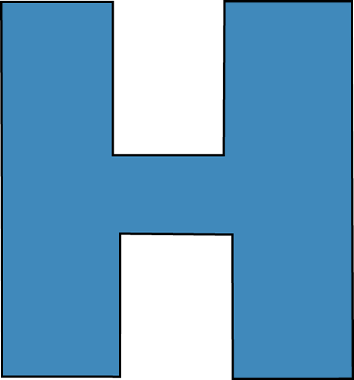Blue Alphabet Letter H