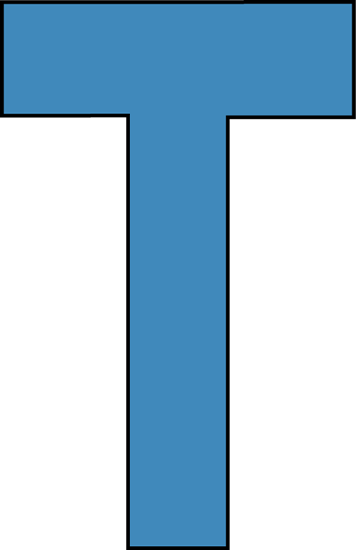 Blue Alphabet Letter T Clip A - T Clipart