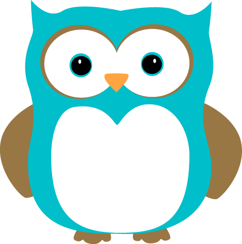 Blue And Brown Owl Clip Art I - Cute Owl Clip Art