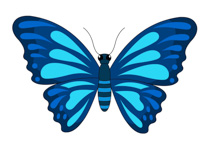 blue butterfly full wings cli - Clipart Of Butterflies