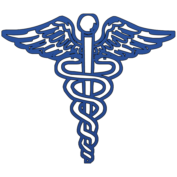 Caduceus Medical Symbol Black