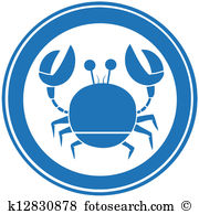 Blue Circle Crab Logo - Blue Crab Clipart