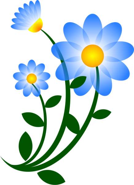 blue flower border clip art