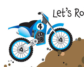 Blue Dirt Bike Clipart - Clip - Dirt Bike Clip Art