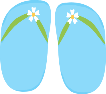 Blue Floral Flip Flops