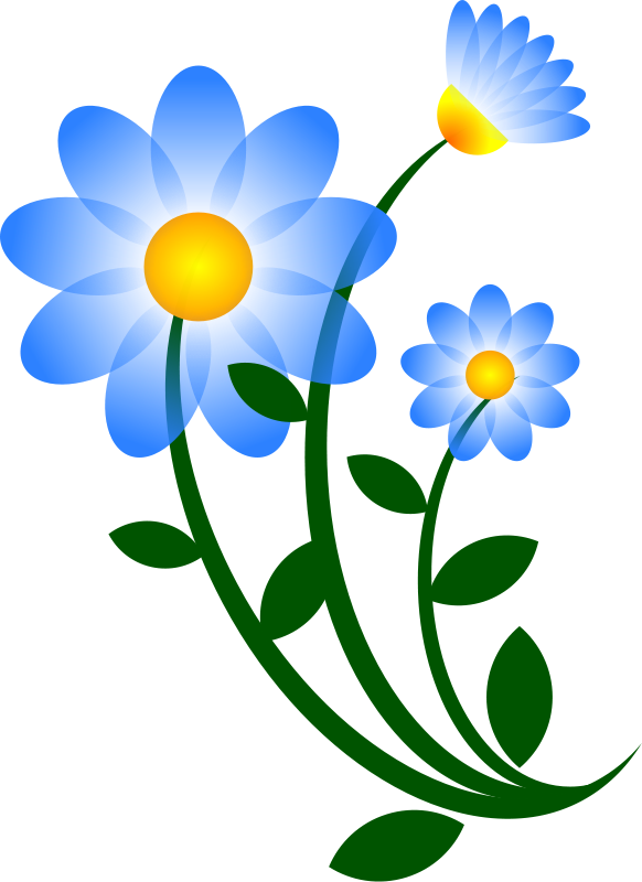 Blue Flower Border Clip Art | - Free Flower Clip Art