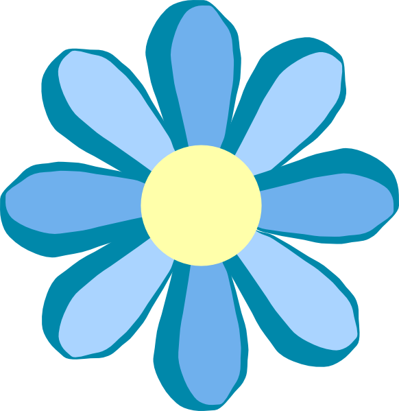 Blue Flower Clip Art At Clker - Blue Flower Clipart