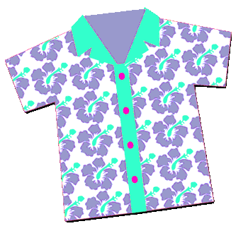 Blue Flowers Hawaiian Shirt Clip Art