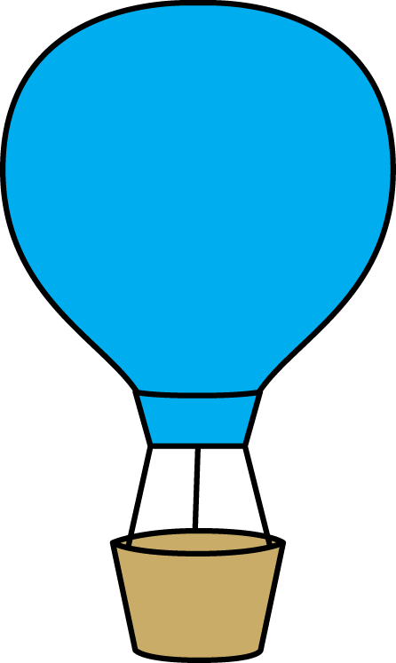 Blue Hot Air Balloon - Clipart Hot Air Balloon