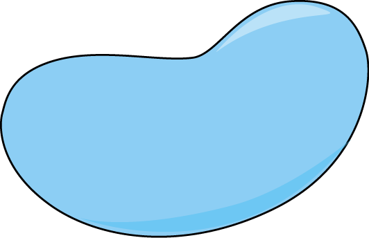Blue Jelly Bean with a Black Outline