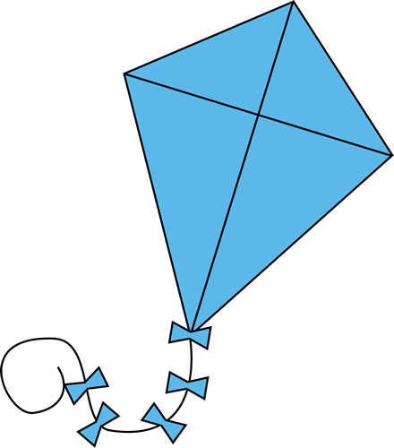 Blue Kite - Clip Art Kite