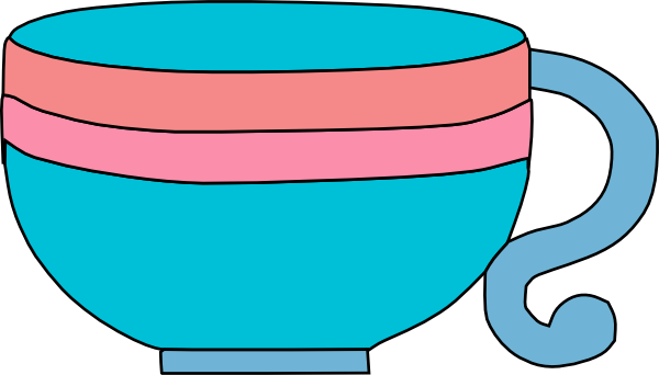 Blue Lined Pink Cups Clipart