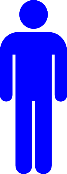 Blue Male Toilet Symbol Clip  - Male Clipart