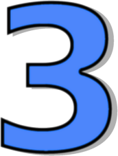 Blue Number 3 Clipart