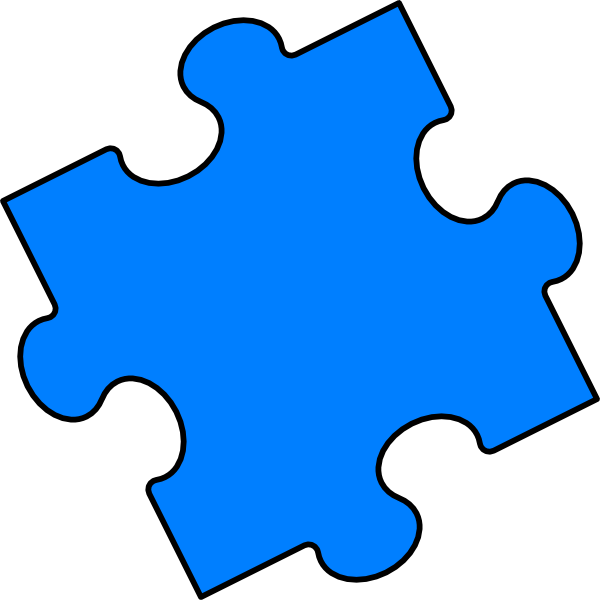Blue Puzzle Piece Clip Art At - Clipart Puzzle Pieces