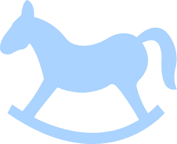 Blue Rocking Horse clip art - vector clip art online, royalty free
